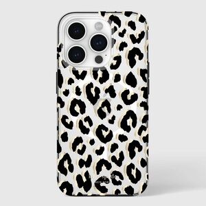 kate spade Leopard Print Clear iPhone 15 Pro Case